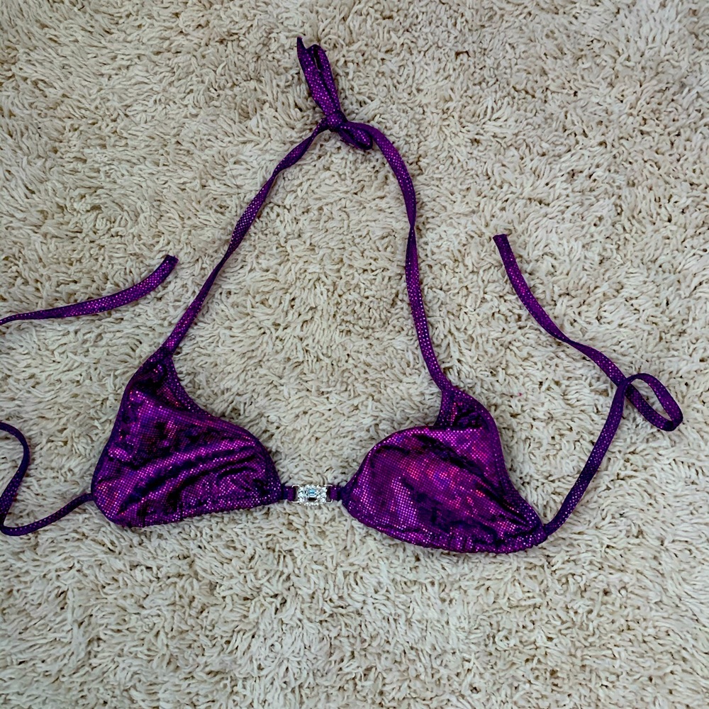 Rave Wear Bikini top with real crystals